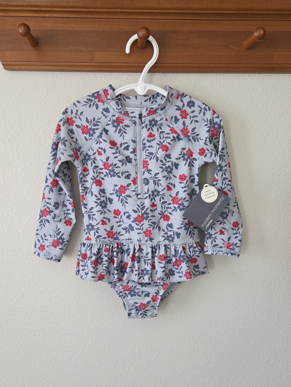 Modern Moments Baby Girl 2t Floral Long-Sleeve Rash Guard Swimsuit